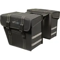 Polydaun Sacoche vélo Greenlands - double sacoche vélo - biseautée - préformée - réfléchissante - 40 litres - noire