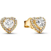 Pandora Clous D'oreilles Coeurs Scintillants En Relief