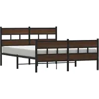 vidaXL Lit métallique sans matelas aspect chêne brun 160x200 cm