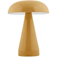 Leitmotiv Lampe à poser LED RACHEL en forme de champignon, sans fil, Ø 15,5 cm, jaune