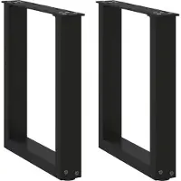 vidaXL Pieds de table basse en U 2 pcs. noir 38x(42-43) cm acier
