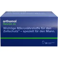 Orthomol VET Flavon m - micronutriments importants pour la protection cellulaire - spécialement pour l'homme - avec sélénium, zinc et acides gras oméga-3, 30 portions journalières