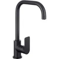 Cornat Black Edition - Noir Round Mitigeur monocommandé avec bec haut orientable
