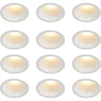 QAZQA Ensemble de 12 spots encastrés blancs GU10 35 mm IP44 - Dept