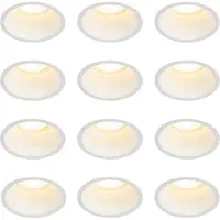 QAZQA Ensemble de 12 spots encastrés blancs GU10 70 mm IP44 - Dept