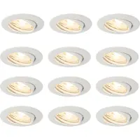 QAZQA Lot de 12 spots encastrés blancs GU10 35 mm - Edu