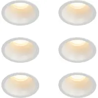QAZQA Ensemble de 6 spots encastrés blancs GU10 35 mm IP44 - Dept