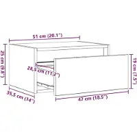 vidaXL Tables de chevet murales avec lampes LED 2 pcs. Gris béton