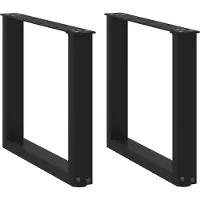 vidaXL Pieds de table basse en U 2 pcs. noir 50x(42-43) cm acier