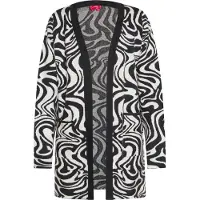 Swirly Cardigan noir / blanc cassé