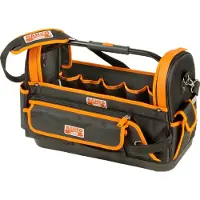 Bahco Open Textile Tool Bag With Rigid Base 32l 350 Mmx230 Mmx500 Mm Orange