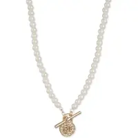 Ralph Lauren Chaîne or / argent / blanc perle
