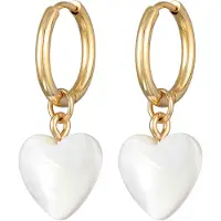 Elli Boucles d'oreilles 'Herz' or / blanc perle