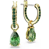 Swarovski Attract Earrings Pearcut Green Goldcoloured top layer Crystals gold plated crysta