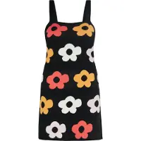 Swirly Robe jaune / fuchsia / noir / blanc