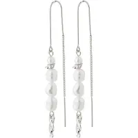 Pilgrim Boucles d'oreilles 'BERTHE' argent / blanc perle