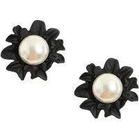 SOHI Boucles d'oreilles 'Rabia' noir / blanc perle