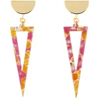 Fräulein Wunder Boucles d'oreilles curry / or / rose / blanc