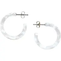 Fräulein Wunder Boucles d'oreilles 'Anni ' gris / argent / blanc