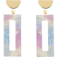 Fräulein Wunder Boucles d'oreilles 'Akane' bleu clair / or / rose / blanc cassé