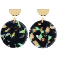 Fräulein Wunder Boucles d'oreilles 'Amal' beige / turquoise / or / noir