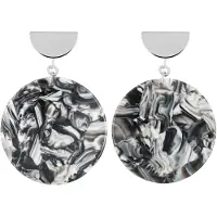 Fräulein Wunder Boucles d'oreilles 'Amal' bleu clair / noir / argent / blanc