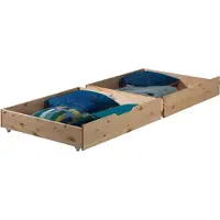 Vipack Jeu de tiroirs de lit sur roulettes nature, composé de deux tiroirs