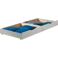 Vipack Jeu de tiroirs de lit sur roulettes blanc, composé de deux tiroirs