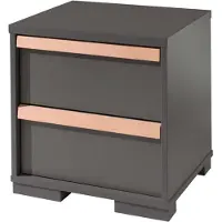 Vipack Table de chevet London 2 tiroirs - anthracite
