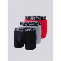 Replay Basic Cuff Logo Hommes Boxer-short Lot de 3 I101102-N176
