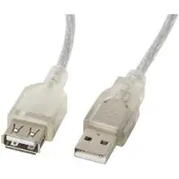 Lanberg CA-USBE-12CC-0018-TR Câble USB 1,8 m USB 2.0 USB A Transparent (CA-USBE-12CC-0018-TR)