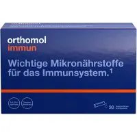 Orthomol VET Immun - Micronutriments pour le soutien du système immunitaire - avec vitamine C, vitamine D et zinc - goût orange, 30 portions quotidiennes