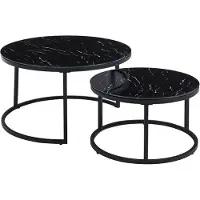 Molecule Lot de Tables basses Boston Décor Marbre Noir