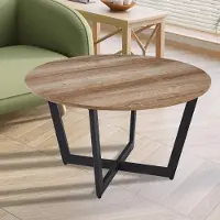 Rousseau Table basse vintage Carmen | Décor vieux chêne | H 45 x L 80 x P 80 cm