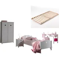 Vipack Combinaison de chambre d'enfant Amori 2 (sommier à lattes incl.)-blanc