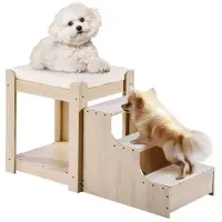 Vevor Lit Superposé pour Animaux de Compagnie Chien Chat avec Escaliers Plusieurs Marches Plate-forme de Siège Surélevée Coussin en Mousse pour Utilisation Intérieure Près du Chevet et Fenêtre