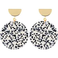 Fräulein Wunder Boucles d'oreilles 'Amal' crème / marine / or