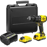 Stanley Perceuse visseuse à percussion Brushless 60 Nm - Lithium 18V - 2 Batteries 2Ah - FATMAX V20 - SFMCD715D2K-QW