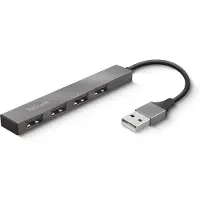 Trust Hub USB Halyx 4 ports 2.0 Gris