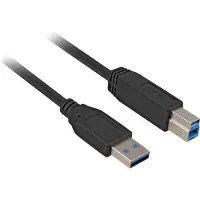 Sharkoon 5m, USB3.0-A/USB3.0-B USB cable USB 3.2 Gen 1 (3.1 Gen 1) USB A USB B Black