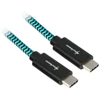 Sharkoon USB 3.2 Gen 2 Kabel USB-C Stecker> schwarz/hellblau 1 Meter - Kabel - Digital/Daten