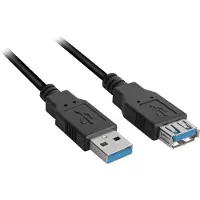Sharkoon 3m, 2xUSB3.0-A USB cable USB 3.2 Gen 1 (3.1 Gen 1) USB A Black