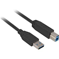 Sharkoon 2m, USB3.0-A/USB3.0-B USB cable USB 3.2 Gen 1 (3.1 Gen 1) USB A USB B Black