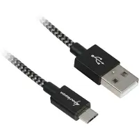 Sharkoon USB 2.0 Kabel USB-A Stecker> Micro-USB schwarz/grau 3 Meter - Kabel - Digital/Daten
