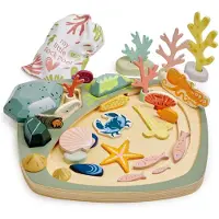 Tender Leaf Toys Étang en bois avec pierres Tender Leaf - Jouet éducatif inspiré de la nature