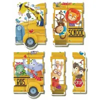 Sonstige Verlage - Puzzle Szkolny Autobus 2-5 elementów - Oryginalny Produkt