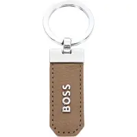 HUGO BOSS Unisexe, Porte-clés, Porte-clés Classic Grained, Marron