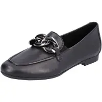 Remonte Odeon/Fino : Chaussures pour femmes, chaussures basses, mocassins, couleur noire, style décontracté