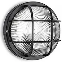 EDM Applique Murale Ronde Tarragone éclairage Extérieur/intérieur Ip54, Design Noir Moderne. - Edm
