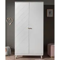 Vipack Billy Armoire avec 2 portes, finition satin blanc